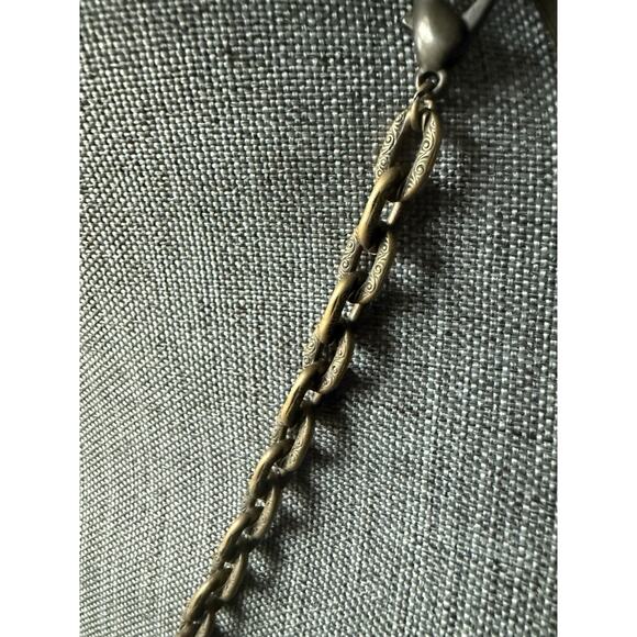 Jan Michael Necklace Bronze Tone Pendant Chain Locket Festival 28” Art To Wear - Picture 6 of 8